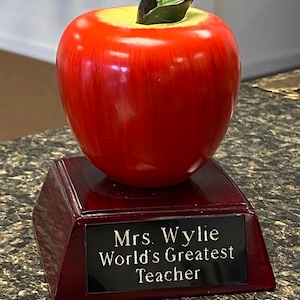 Teacher Gift End of Year Gift Apple Teacher Appreciation Paperweight Principal Student Teacher Best Teacher Trophy image 3