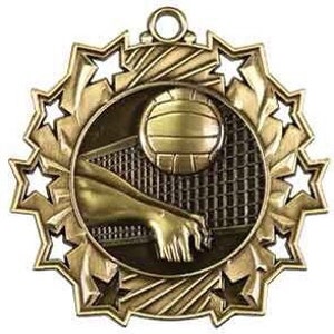 Volleyball Medallion With Ribbon and Free Engraving