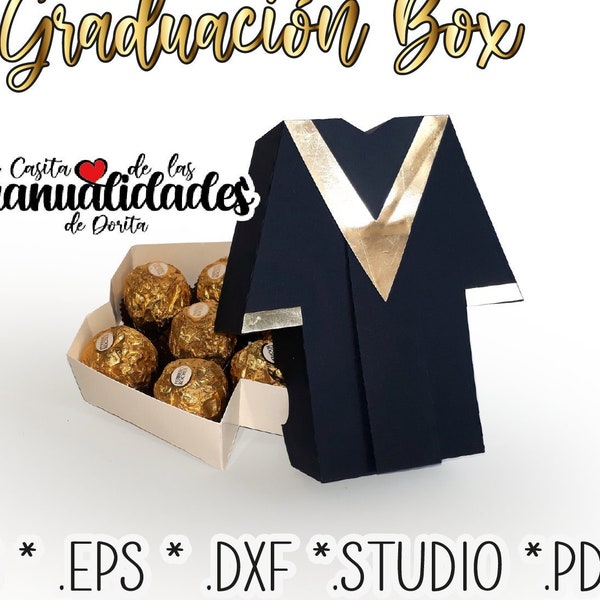Caja Toga graduación 3D / Caja toga svg / Ideas de regalo de graduación / Vestido De Graduación caja SVG/STUDIO/EPs/dxf/PDF+ video