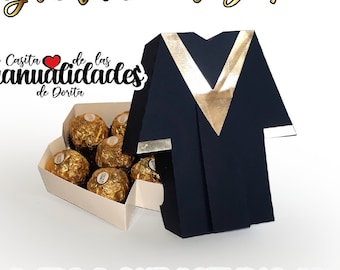 Boîte toge de graduation 3D / Boîte toge svg / Idées cadeaux de graduation / Boîte de robe de graduation SVG/STUDIO/EPs/dxf/PDF+ vidéo