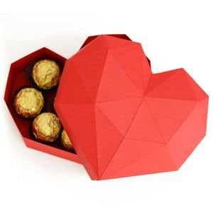 3D Heart Box, caja regalo father&#39;s day, Craft 3D Heart SVG, Low Poly Heart Box, svg file, cameo, cricut, svg, dxf, eps, .studio3, pdf