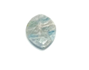 Aquamarine 50mm x 40mm dual drilled faceted gemstone