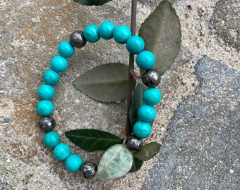 Women’s Small Turquoise and Heliodor bracelet