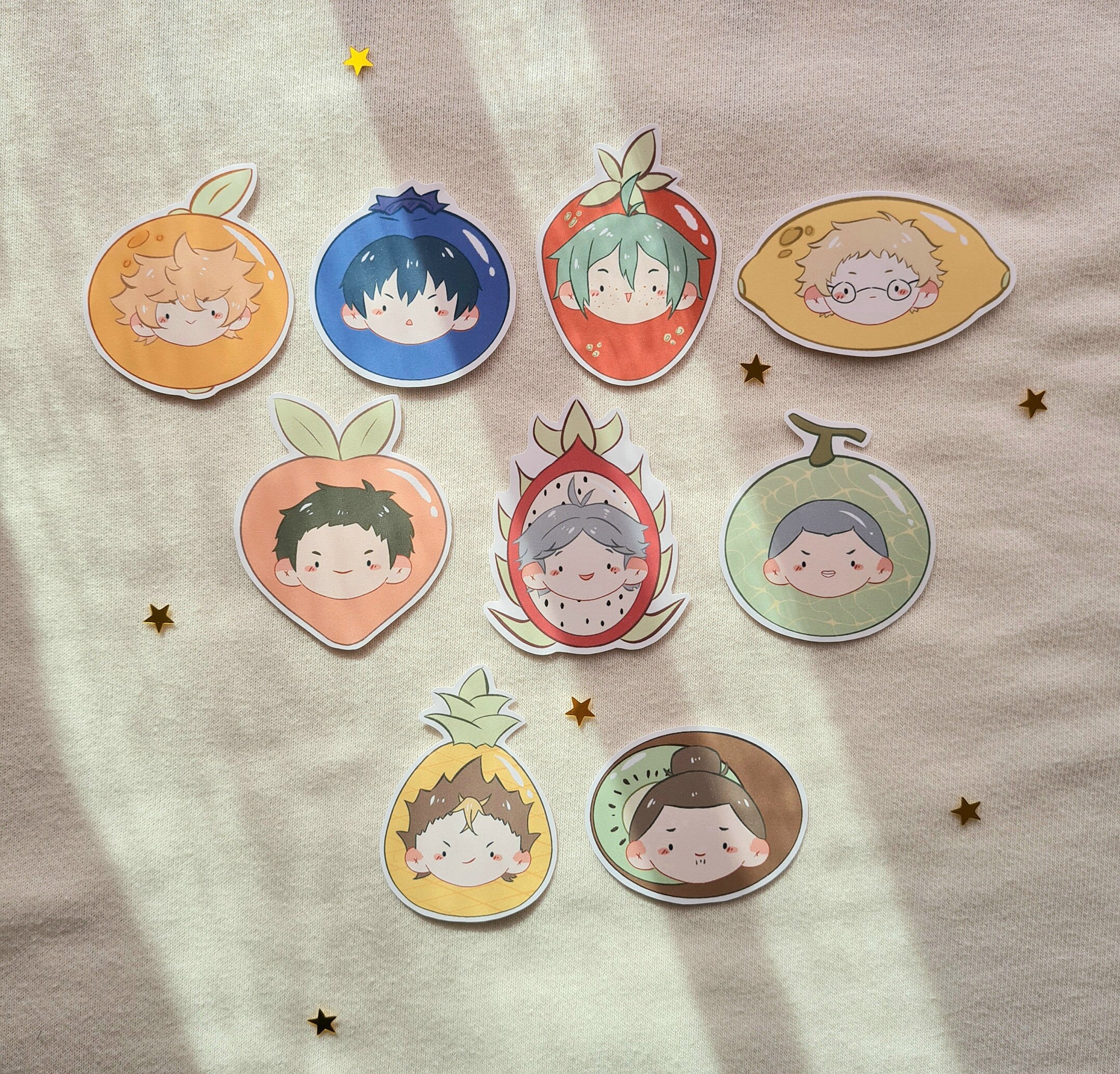 Haikyuu!! Food Sticker // Karasuno Fruit Sticker Set // Haikyuu Stick…