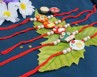 UtsaWe Rakhi | FOOD RAKHI - for the Hungry brothers + Roli & Chaval | Rakhi set | Designer Rakhi | Multi Color Rakhi | Rakhee | food Rakhdi
