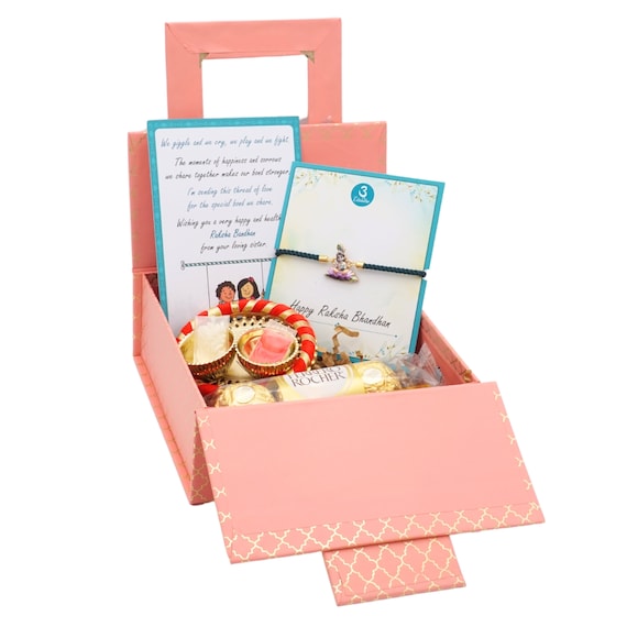 UtseWe Rakhi Gift Box | Gift Box With Divine Krishna Rakhi Inside | Rakhi Gift Set | Rakhi Gift Hamper | Rakhi Hamper | Krishna Rakhi