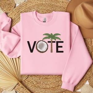 Kamala Harris Coconut Tree Sweatshirt, Madam President Sweatshirt, Democrat Sweatshirt, Election Sweatshirt, Kamala Harris Rally Sweatshirt