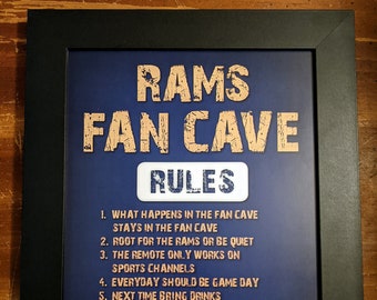 Rams Football Framed Fan Cave Plaque