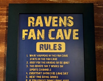 Ravens Football Framed Fan Cave Plaque