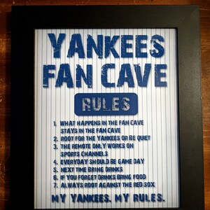 Yankees Framed Fan Cave Plaque