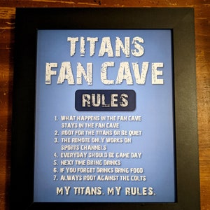 Titans Football Framed Fan Cave Plaque