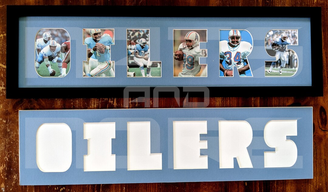 Houston OILERS Custom Cut Mat (with Option to Frame) - Etsy