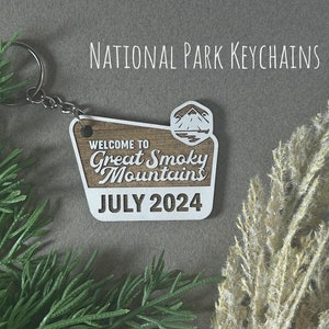 Personalized National Park Gifts | National Park Keychain | Customized Keychain | Glacier Park Keychains | Yellowstone Park | Gift for Hiker