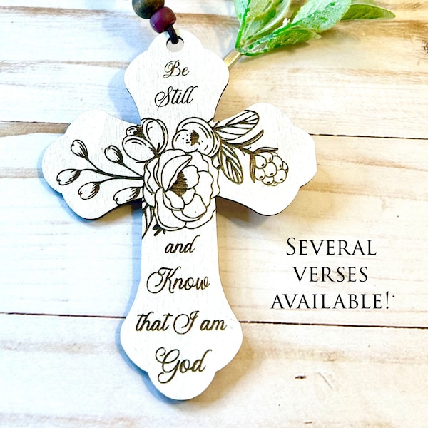 Cross Car Charm | Christian Car Accessory | Rearview Mirror Car Charm | Car Hanger | Car Mirror Decoration | Christian Gift | Gift for Her