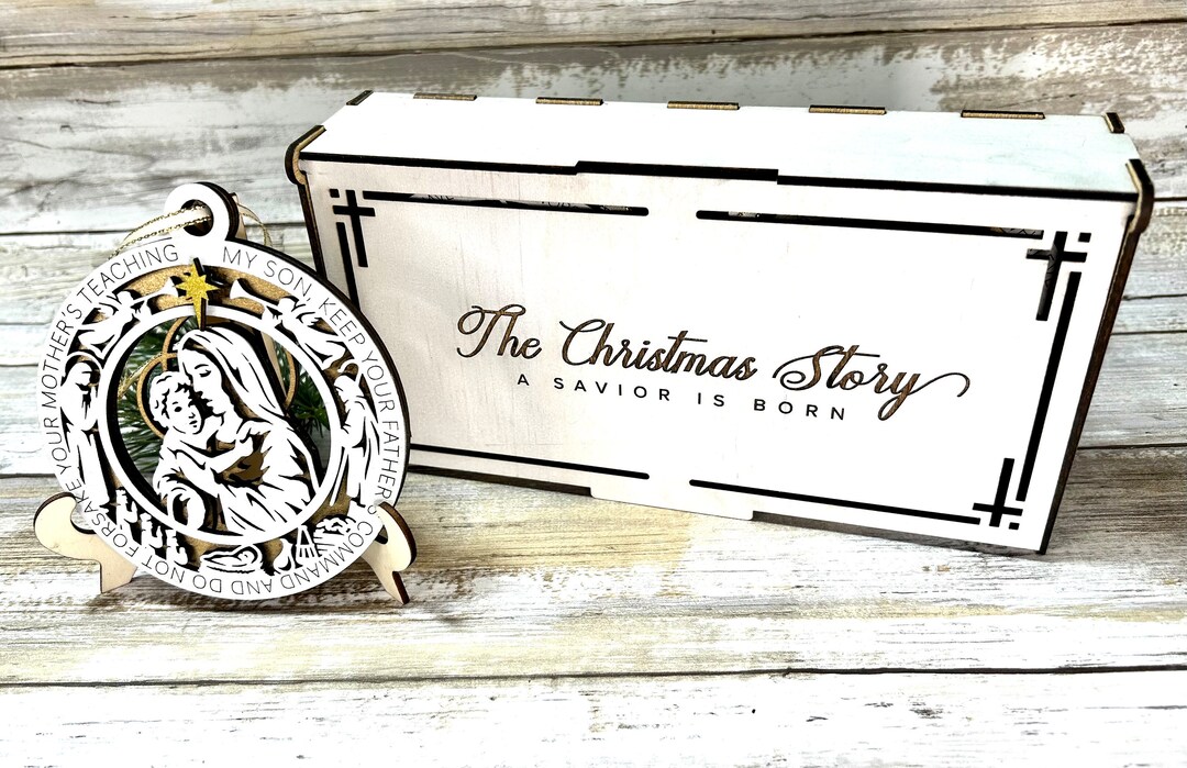 Christmas Story Ornament Set Jesus Mary Joseph Nativity Ornament