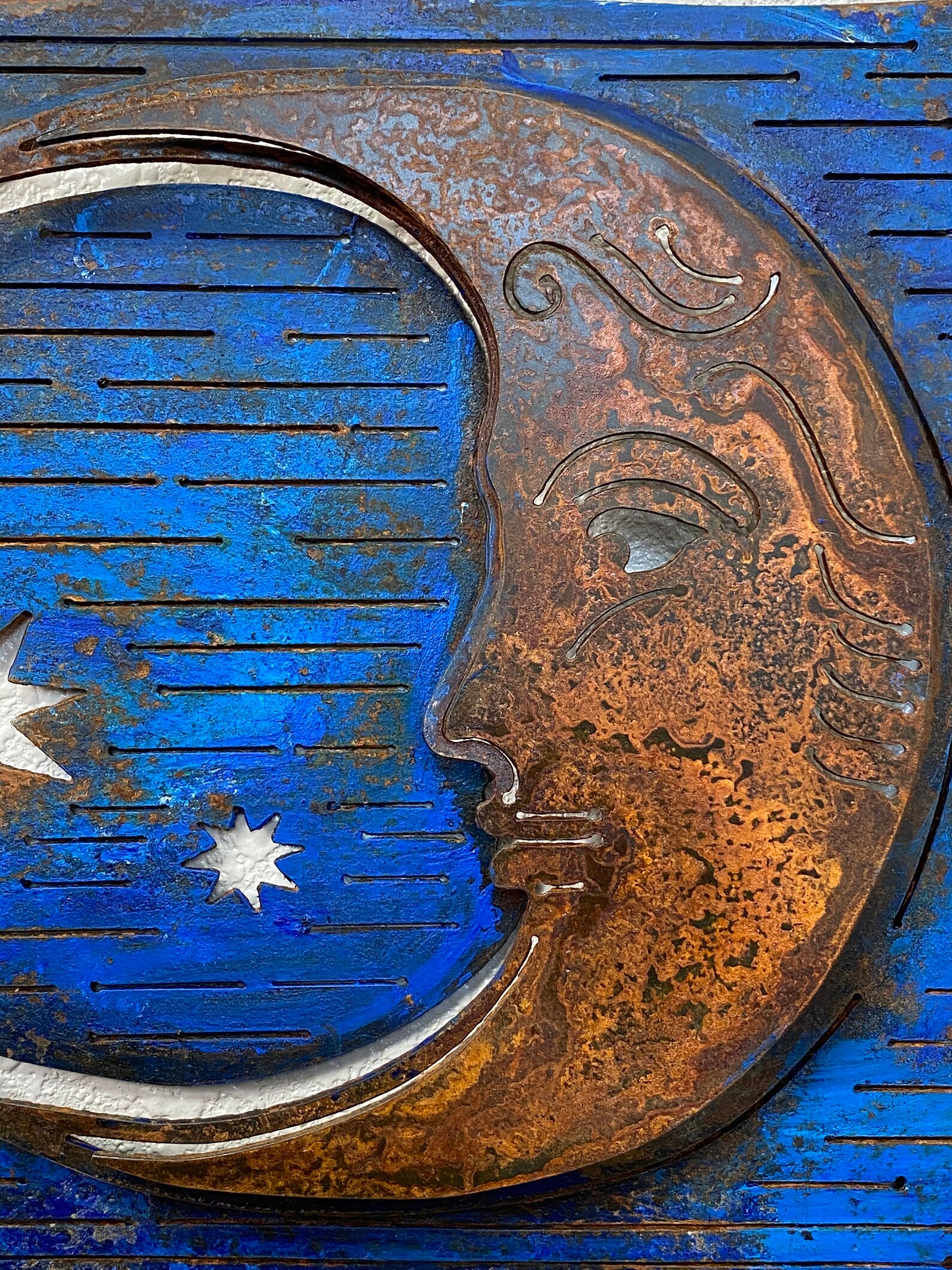 Moon and Stars Metal Wall Art Etsy