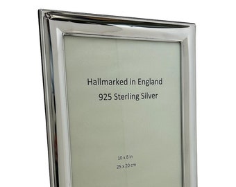 English silver hallmarked photograph frame - 9.5" X 7.25" - Wood  Back