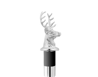 Silver Plated Stag Head Bottle Stopper