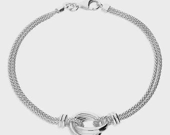 Sterling Silver Knot Popcorn Bracelet
