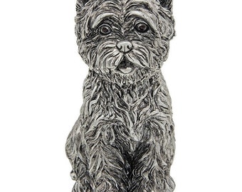 Silver Textured Sitting Westie