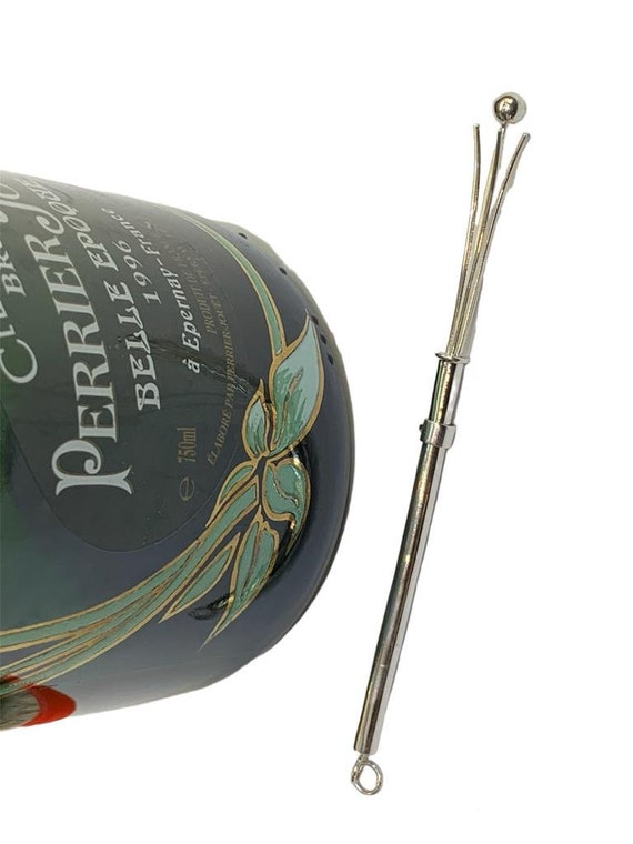 Solid Sterling Silver Retractable Swizzle Stick / Cocktail Stirrer - 90mm Champagne Stirrer