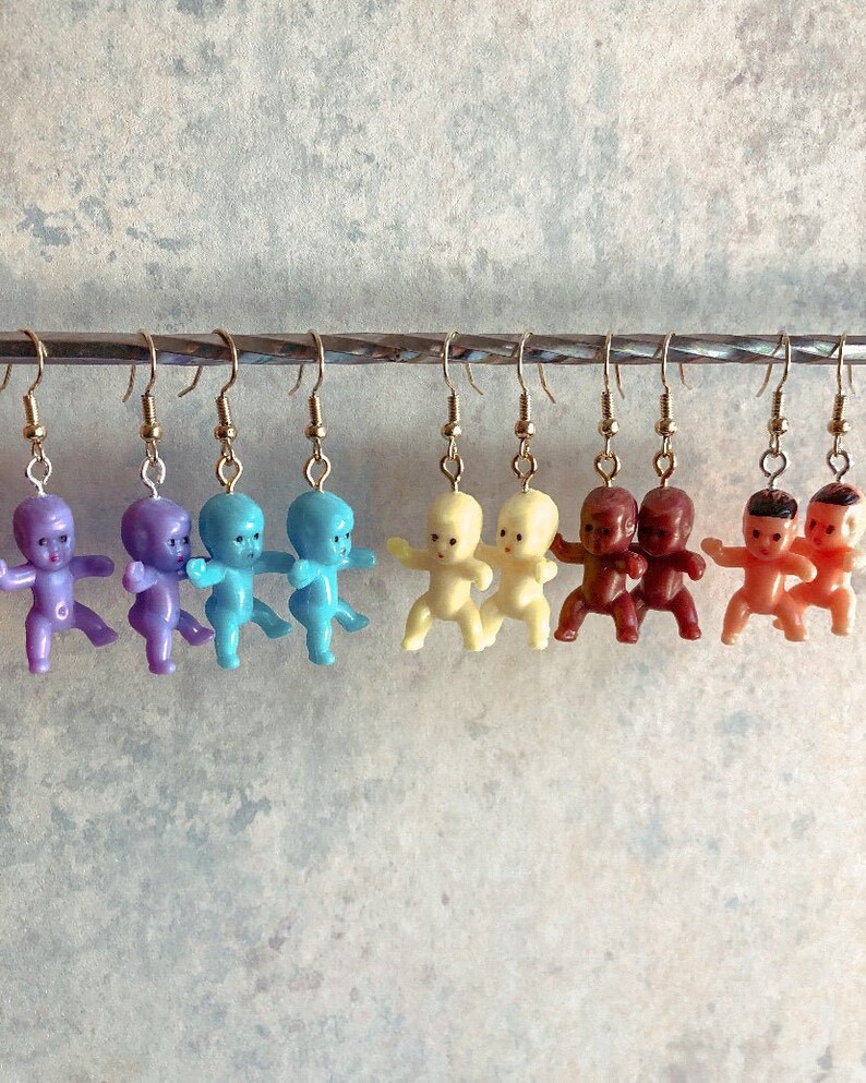 Plastic Baby Earrings / Asthetic / Cute / Hypoallergenic Etsy
