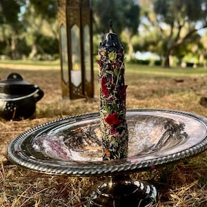 Hades & Persephone Altar Candles: Hand-Dipped Beeswax Ritual Candles