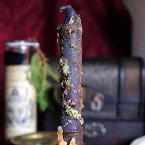 Halloween Spirit Flight Altar Candles: Grim Reaper Lucifer Hand-Dipped Beeswax Ritual Candles