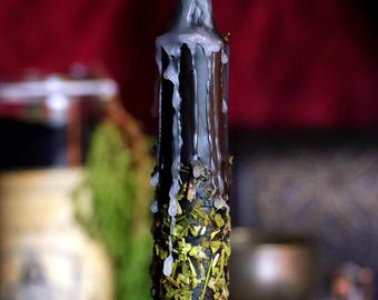 ハデス祭壇キャンドル：手作業で蜜蝋を浸した儀式用の冥界の呪文の神キャンドル