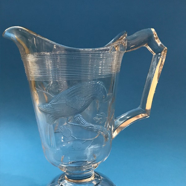 Ohio Flint Glass Cardinal Bird Blue Jay Creamer ca. 1870's