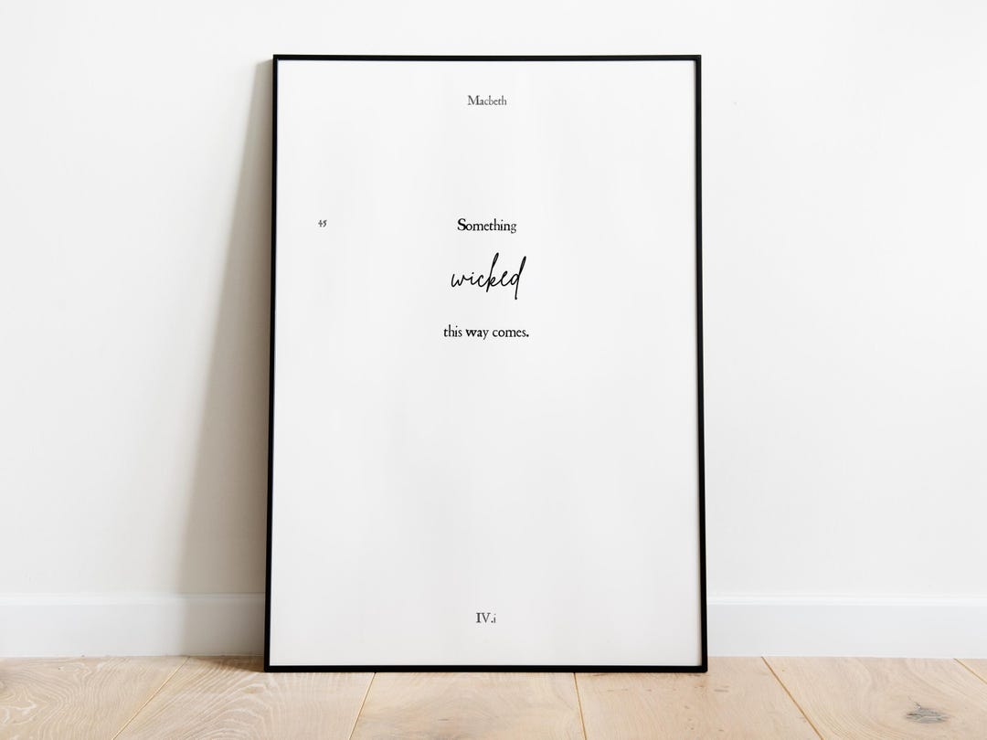 Macbeth Quote Print | Something Wicked This Way Comes | PRINTABLE ...