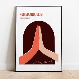 Romeo and Juliet “Holy Palmers Kiss” Poster | Shakespeare Boho Decor | PRINTABLE Digital Print | You kiss by the book | Graphic Sonnet Art