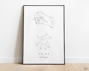 Mr. Darcy's Hand Flex Line Drawing | PRINTABLE Jane Austen Instant