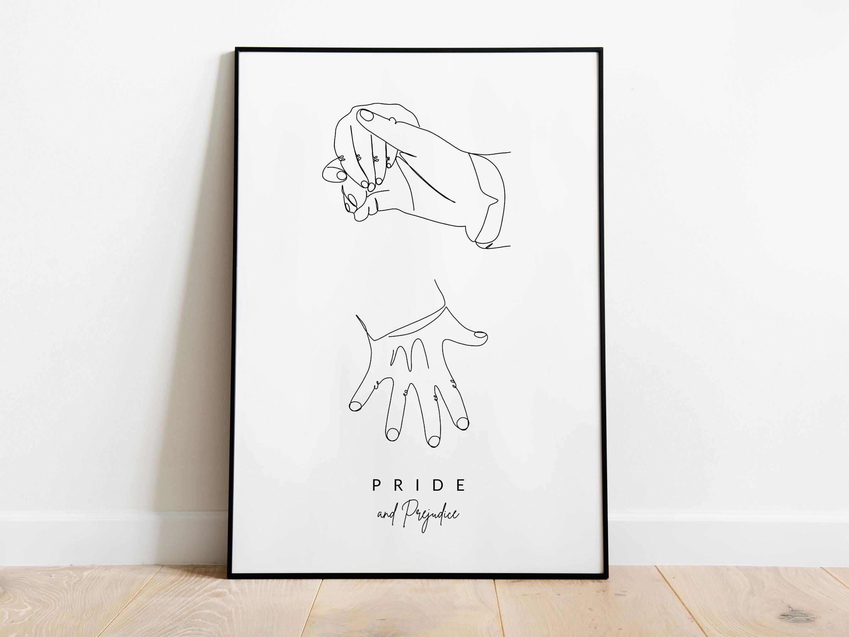 Pride and Prejudice Line Art | PRINTABLE Digital Download | Mr