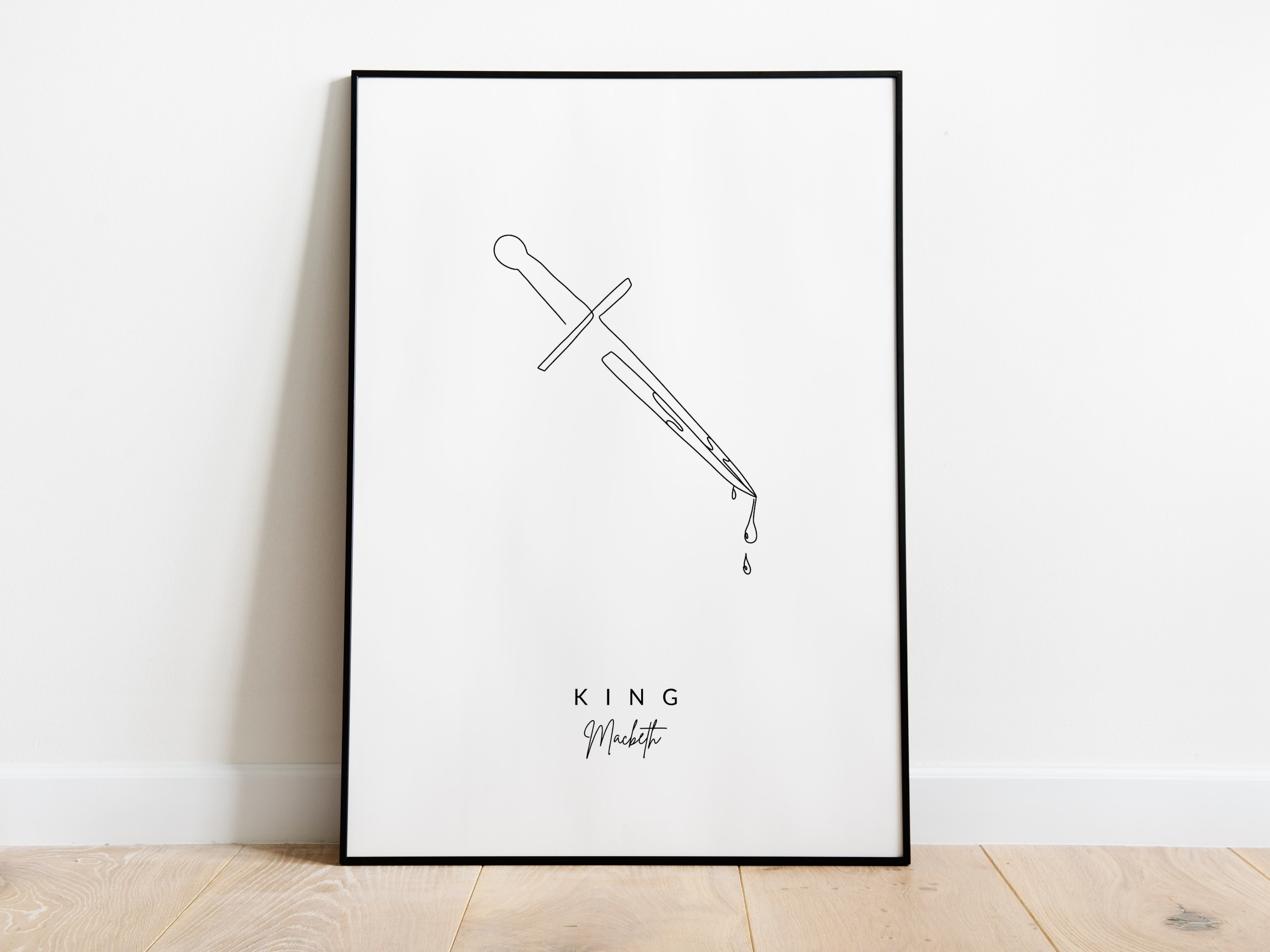 Macbeth Bloody Dagger Line Drawing Shakespeare PRINTABLE Simple Art  Scottish Play Digital Print Sword Pen Sketch Book Lover Decor - Etsy
