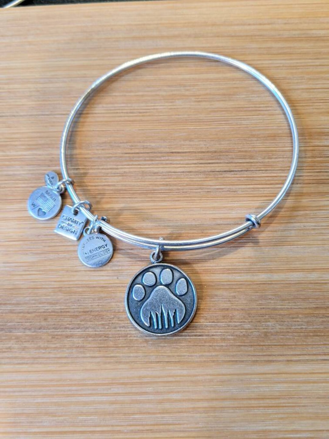 Alex and Ani Paw Print Charm Bangle Bracelet Etsy