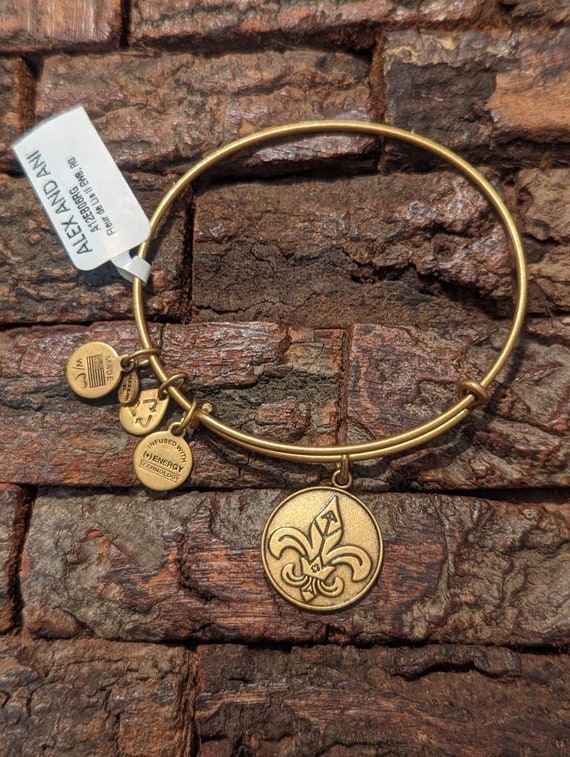 Alex and Ani Fleur De Lis Charm Bangle Bracelet