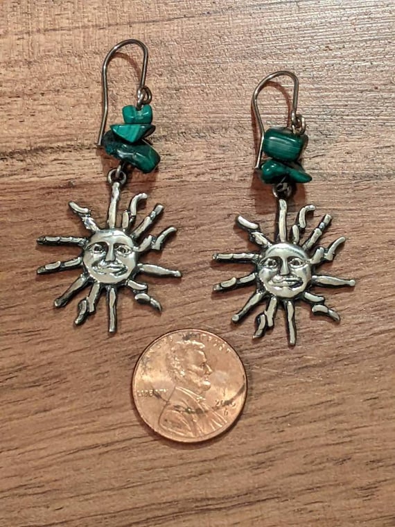 Vintage Dellapina 925 Sterling Silver Sun Earring… - image 3
