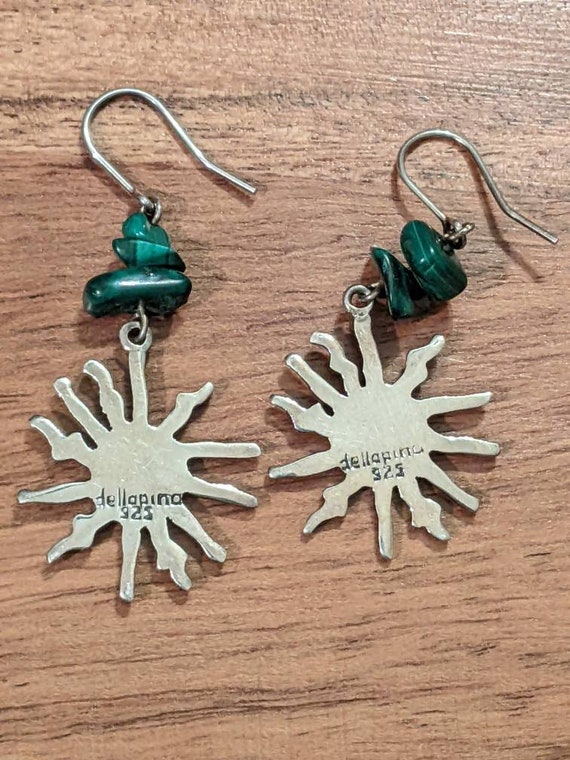 Vintage Dellapina 925 Sterling Silver Sun Earring… - image 4
