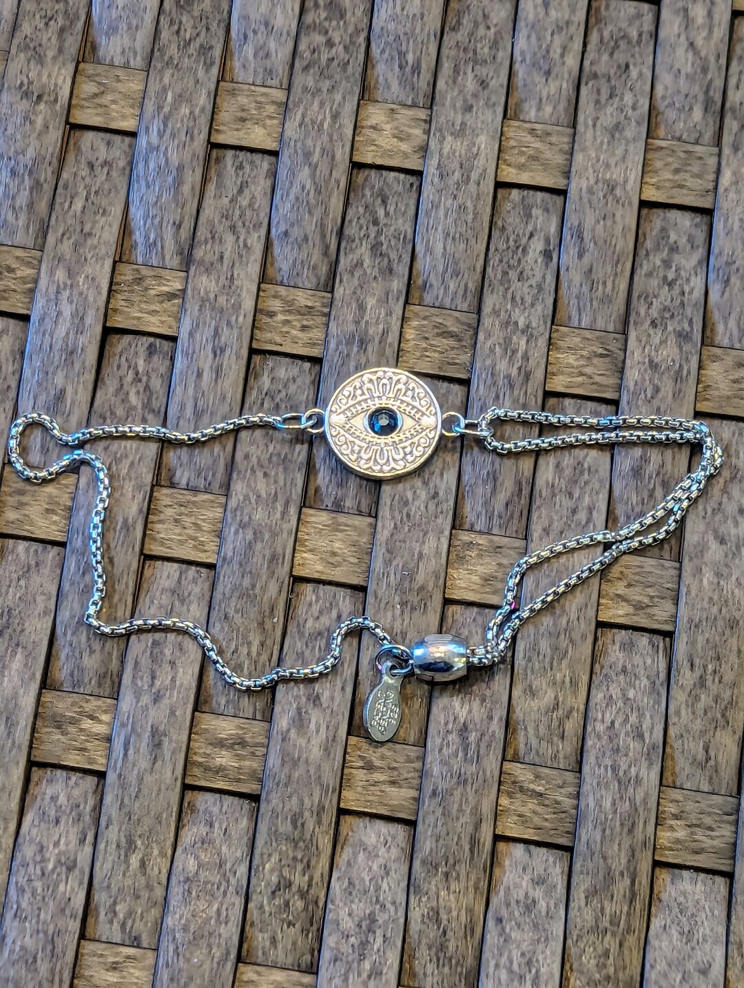 Alex and Ani Sterling Silver Evil Eye Pull Chain Bracelet Etsy