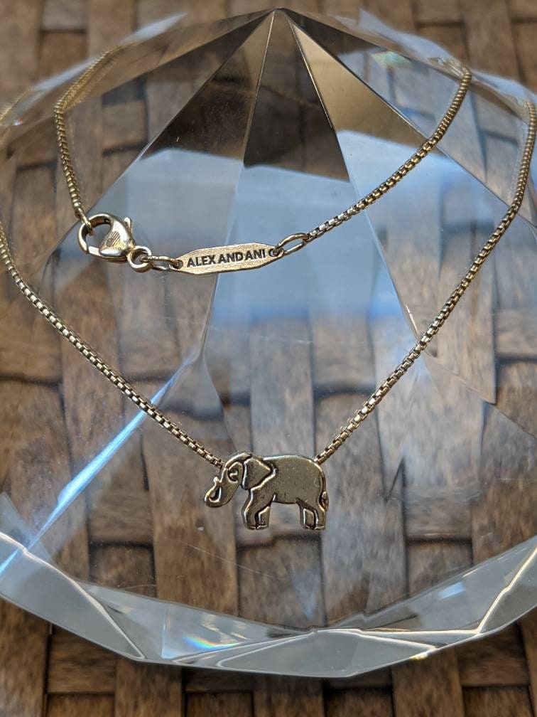 Alex and Ani Elephant Necklace 14kt Gold Over Sterling Silver Wear for Luck Prosperity Etsy