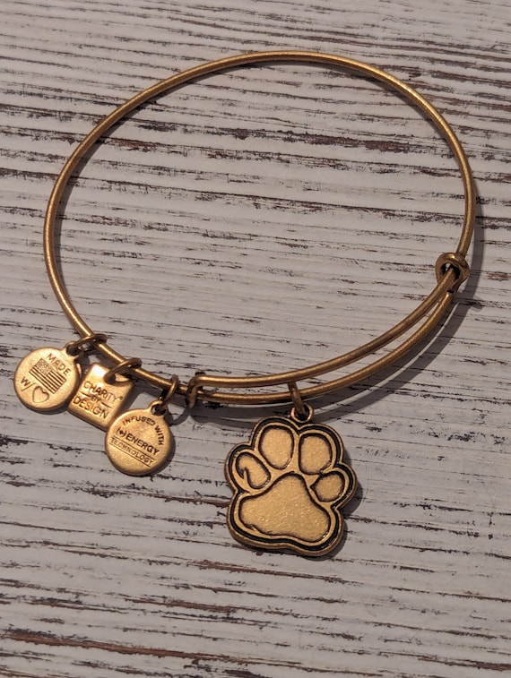 Alex and Ani Paw Print Charm Bangle Bracelet Israel