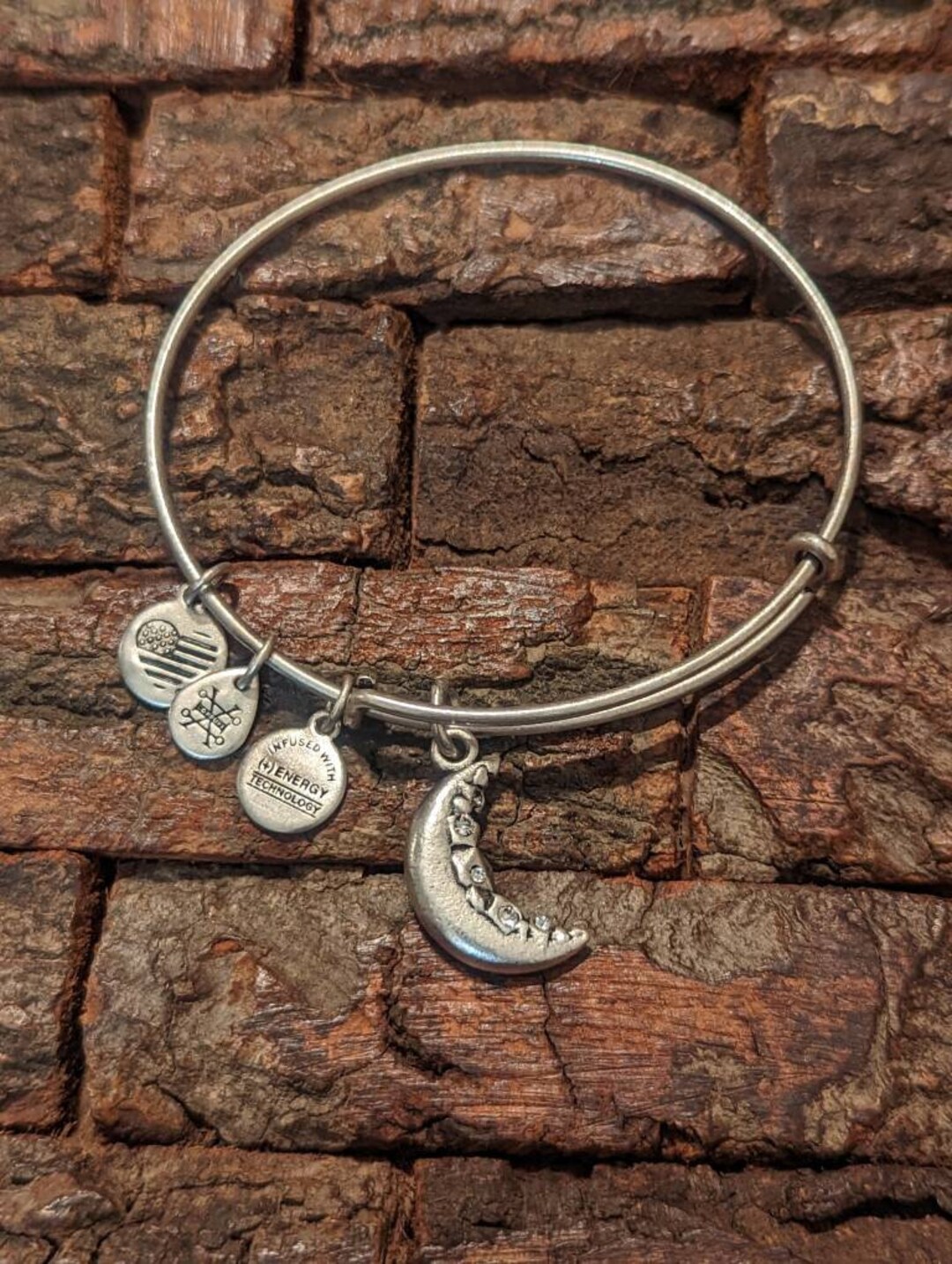 Alex and Ani Moon Charm Bangle Bracelet Etsy