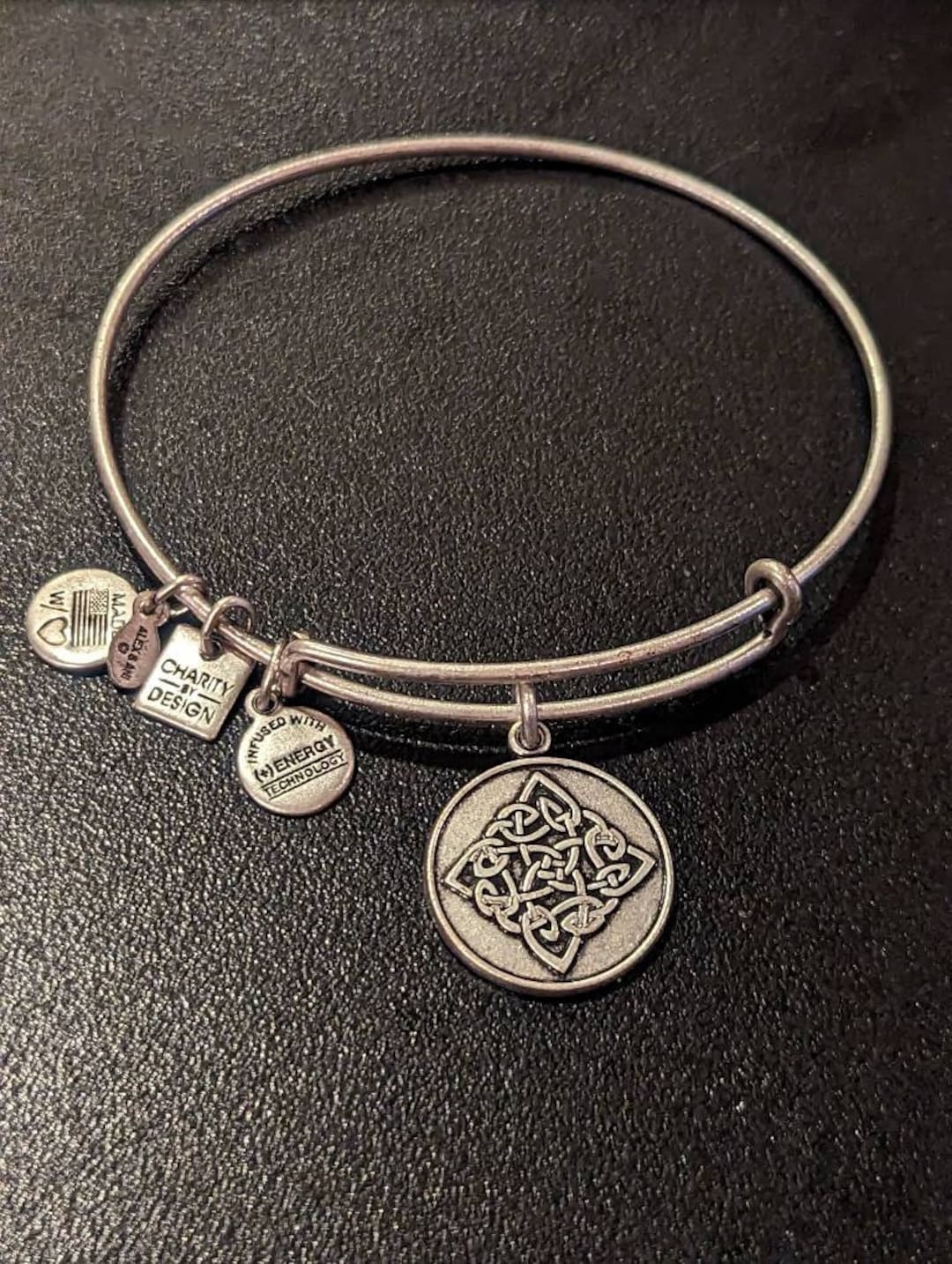 Alex and Ani Celtic Knot Charm Bangle Bracelet Rafaelian Silver Etsy