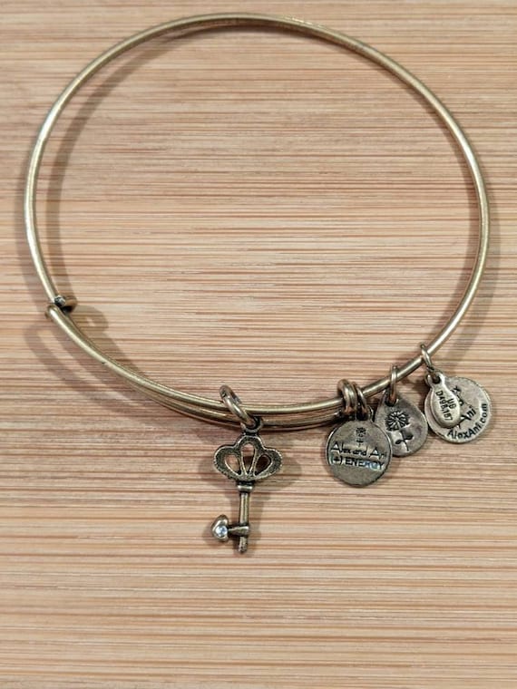 Alex and Ani Skeleton Key Charm Bangle Bracelet Etsy