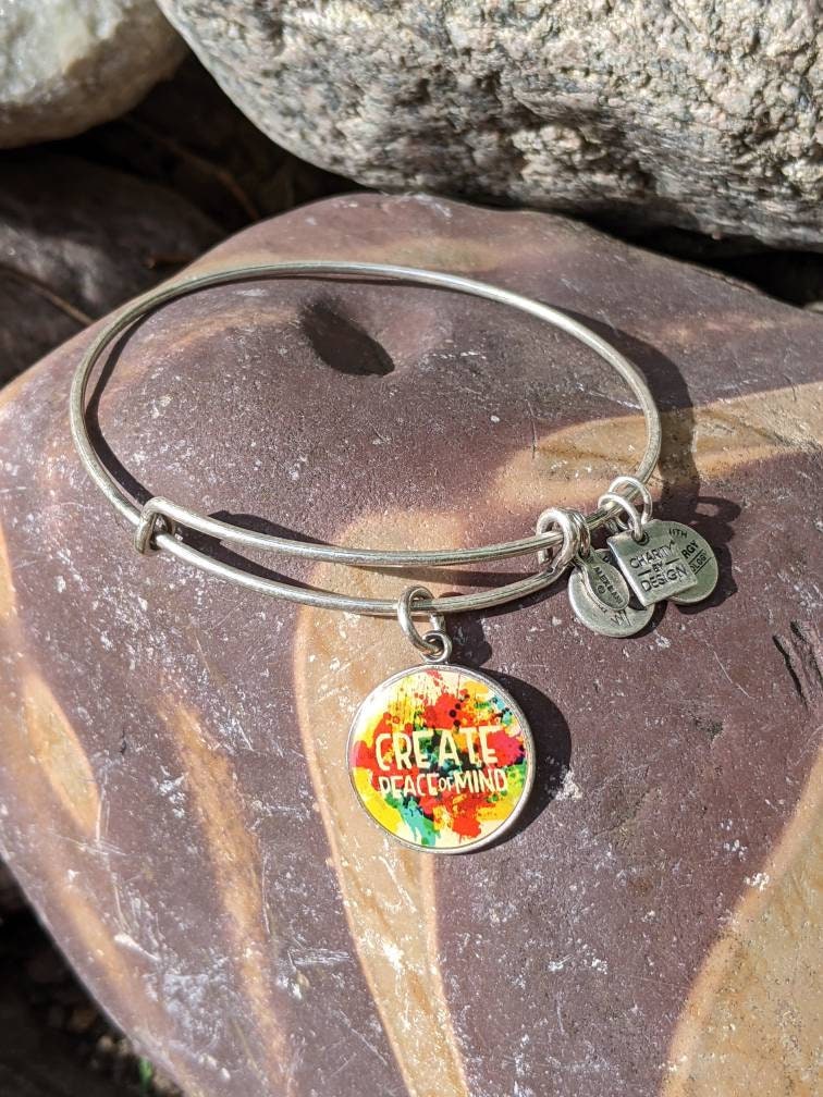 Alex and Ani : Peace Of Mind Charm Bangle in Rafaelian Silver