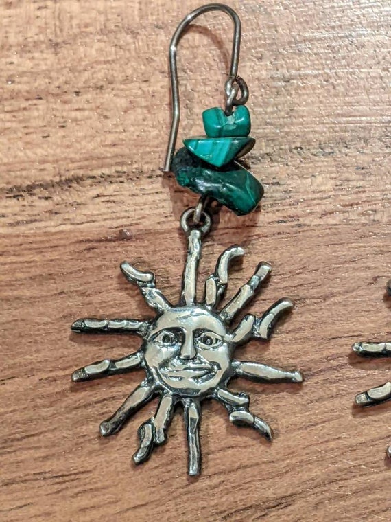 Vintage Dellapina 925 Sterling Silver Sun Earring… - image 2