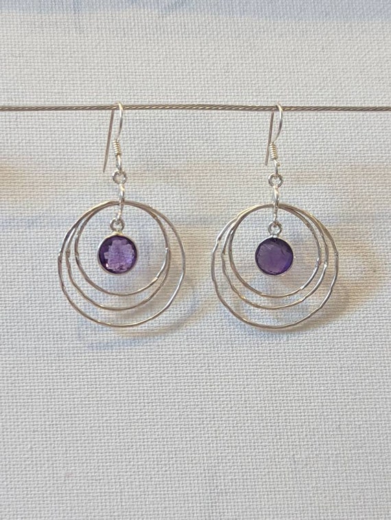 Sterling Silver and Amethyst Dangle Earrings - image 5