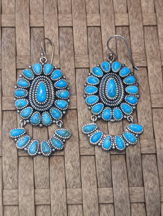 925 BBJ Blue Turquoise and Sterling Silver Southwe