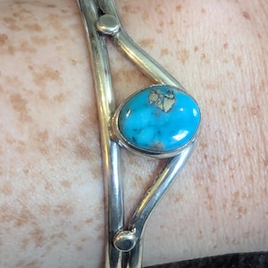 Vintage Sterling Silver and Turquoise Cuff Bracelet